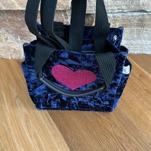 Blue Velvet and Pink Heart Tote Bag
